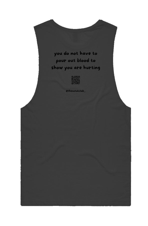 the not ok club tank in coal, alternate view