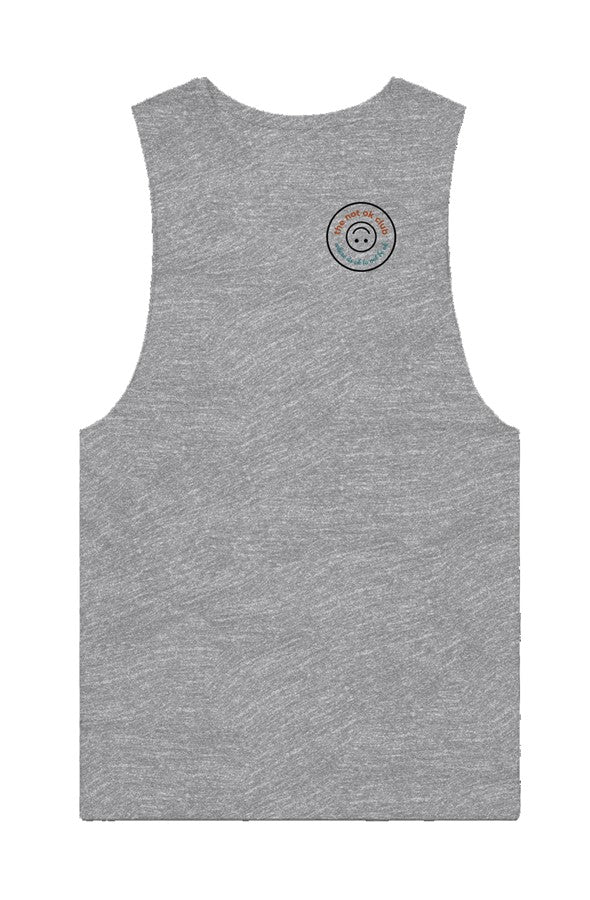 the not ok club tank in athletic heather